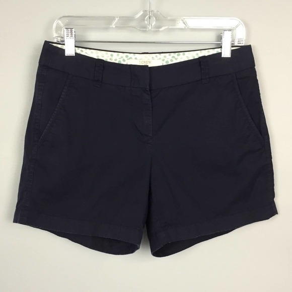 J. Crew Factory 100% cotton Chino Broken-In Style Navy Blue Shorts Womens Size 2 - Picture 2 of 12